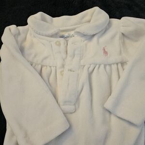 Ralph Lauren Velvet Sleeper 3m White